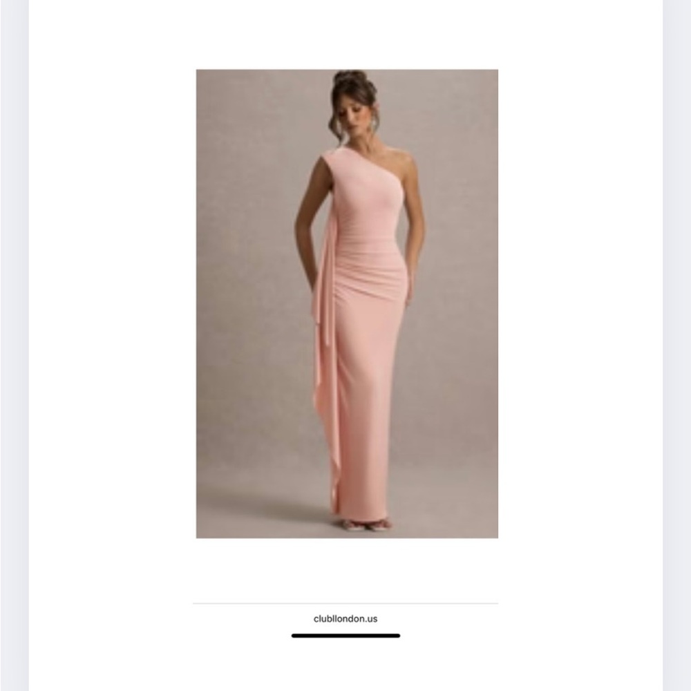 Club L London Blush One-Shoulder Dress